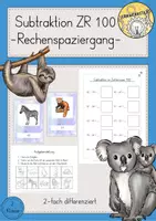 Vorschau - Arbeitsblätter - Rechenspaziergang Subtraktion Zahlenraum 100 differenziert - Deckblatt