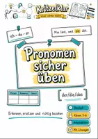 Vorschau - Arbeitsblätter - Pronomen sicher üben Klasse 5 -6 Personal- und Possessivpronomen - Deckblatt