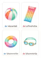 Vorschau - Bildkarten - Bildkarten und Wortkarten „Der Sommer": DaZ / DaF / Deutsch / Wortschatz Grundschule (80 Karten mit Artikeln) - Seite 3