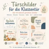Vorschau - Poster - Türschilder für die Klassentür – über 60 liebevoll gestaltete Schilder für Grundschule & Sek I | Willkommensschilder, Mutmacher & Klassenraumdeko - Deckblatt