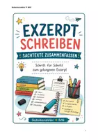 Vorschau - Stundenentwürfe - Exzerpt schreiben – Schritt für Schritt zum Exzerpt - Deckblatt
