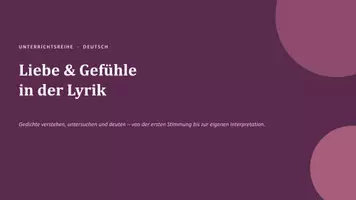 Vorschau - Stundenentwürfe - Lyrik analysieren Klasse 8/9 – Gedichtanalyse, Interpretation & Klassenarbeit - Seite 1