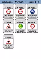 Vorschau - Spiele - Ich habe wer hat? (Verkehrsschilder / Verkehrszeichen) 1. Klasse Deutsch / DaZ/DaF - Wortschatz Förderung • Hörverstehen • Leseverstehen (Gruppenspiel) - Seite 3