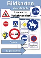 Vorschau - Arbeitsblätter - Materialpaket - Lesen Verkehrsschilder / Verkehrszeichen - DaZ/DaF / Deutsch / Sachunterricht - Seite 1