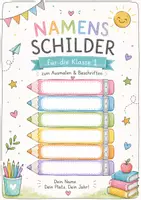 Vorschau - Mal- und Bastelvorlagen - Namensschilder: Einschulung & Klasse 1 in Stiftform - Deckblatt