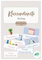 Vorschau - Präsentationen/Tafelbilder - Klassendienste Visualisierung | beige, blau, Classroom Management - Deckblatt
