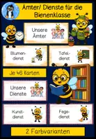 Vorschau - Präsentationen/Tafelbilder - Dienste Bienenklasse 🐝 | Klassendienste & Ämter | Klassentier Biene | Grundschule | Klassenorganisation - Deckblatt