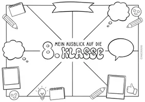 Vorschau - Arbeitsblätter - Mein Ausblick auf die 8.Klasse - Reflexion zum Schulstart Sek 1 - Seite 1