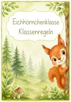 Vorschau - Poster - Eichhörnchenklasse - Aushänge für Klassenregeln - Deckblatt