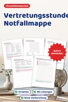 Vorschau - Arbeitsblätter - Vertretungsstunden Notfallmappe Klasse 5-10 - Deckblatt