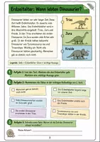 Vorschau - Unterrichtsreihen - Dinosaurier Klasse 3 -4 Sachtexte und Rätsel - Seite 1