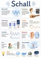 Vorschau - Arbeitsblätter - Lernposter + Arbeitsblatt "Schall" + Onlineübung & MP3 + Mindmap + Infografik - Deckblatt
