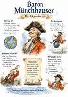 Vorschau - Arbeitsblätter - Lernposter + Arbeitsblätter zum Thema "Baron Münchhausen" + Lösung & MP3 + Mindmap + Infografiken - Deckblatt