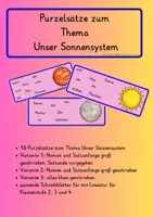 Vorschau - Arbeitsblätter - Purzelsätze zum Thema Unser Sonnensystem Klasse 2 bis 4 - Deckblatt