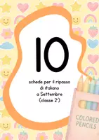 anteprima - Esercizi - Schede di ripasso di italiano per la classe seconda - Pagina di copertina