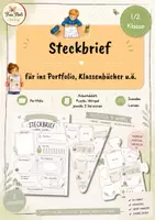 Vorschau - Arbeitsblätter - Steckbrief - Arbeitsblatt, Puzzleteil, Wimpel - Deckblatt