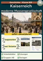Vorschau - Stundenentwürfe - Moderne Massengesellschaft im Kaiserreich - Deckblatt