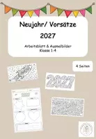 Vorschau - Arbeitsblätter - 2027 Neujahr/ Vorsätze / Reflexion/ Ausmalbilder - Deckblatt