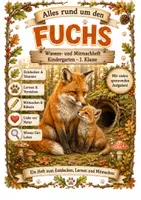 Vorschau - Mal- und Bastelvorlagen - Alles rund um den Fuchs – Wissens- & Mitmach-Heft (Kindergarten–1. Klasse) - Deckblatt