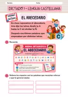Vista previa - Hojas de trabajo - 18 dictados ortografía 3o primaria castellano - Portada