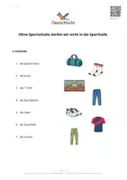Vorschau - Arbeitsblätter - DaZ A1 – Wortschatz: Wichtige Sachen für den Sportunterricht (8) - Deckblatt