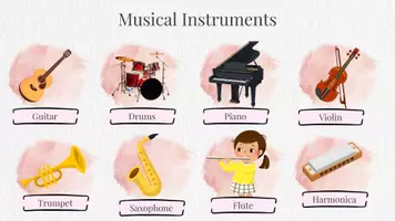 zapowiedź - Musical Instruments - Karta pracy, j. angielski - strona 1