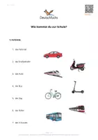 Vorschau - Arbeitsblätter - DaZ A1 – Wortschatz: Verkehrsmittel und Schulweg (15) - Deckblatt