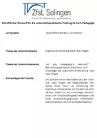 Vorschau - Stundenentwürfe - Examensstunde UPP Pädagogik (Piaget - Urteilskompetenz) - Seite 1