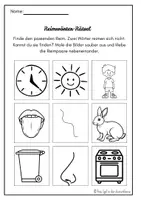 Vorschau - Arbeitsblätter - Reimwörter-Rätsel: finde die Reimpaare - Deckblatt