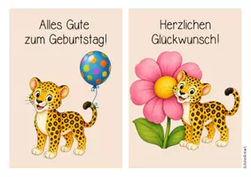 Vorschau - Mal- und Bastelvorlagen - Leopardenklasse - Geburtstagsaufsteller (Klassentier) - Seite 2