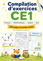 Aperçu - Jeux - Compilation d'exercices CE1 - 130 pages - Français, Maths, Anglais et Jeux - Page de couverture