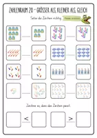 Vorschau - Unterrichtsreihen - Zahlenraum 20 – Grösser als, kleiner als, gleich | inkl. Tafelmaterial - Seite 3
