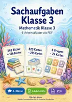 Vorschau - Arbeitsblätter - Sachaufgaben Klasse 3 | Mathematik Klasse 3 | 6 Arbeitsblätter als PDF - Deckblatt
