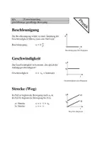 Vorschau - Merkblätter - Formelsammlung gleichförmige, geradlinige Bewegung - Deckblatt