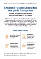 Vorschau - Arbeitsblätter - Possessive Determiners Englisch Übungsheft - Seite 1