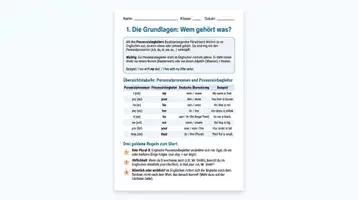 Vorschau - Arbeitsblätter - Possessive Determiners Englisch Übungsheft - Seite 2