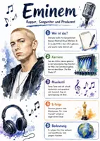 Vorschau - Arbeitsblätter - Lernposter + Arbeitsblätter zum Thema "Eminem" + Lösung & MP3 + Mindmap + Infografik - Deckblatt