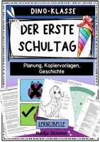 Vorschau - Arbeitsblätter - Der erste Schultag - in der DINO Klasse - Planung, Geschichte, Kopiervorlagen (Dinosaurier) - Deckblatt