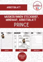Vorschau - Arbeitsblätter - Musiker/innen aus den 1980ern: Prince - Deckblatt