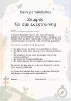 Vorschau - Anderer Materialtyp - Besonderes Zeugnis - Lesetraining - Seite 1
