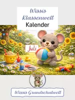 Vorschau - Poster - Klassenkalender MONATE - Kalenderblatt "JULI" (3xPNG) - Deckblatt
