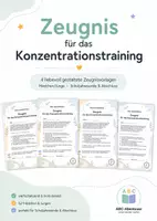 Vorschau - Anderer Materialtyp - Besonderes Zeugnis - Konzentrationstraining - Deckblatt