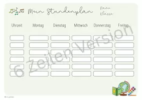 Vorschau - Mal- und Bastelvorlagen - Vorlage Stundenplan - Seite 1