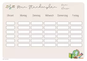 Vorschau - Mal- und Bastelvorlagen - Vorlage Stundenplan - Seite 3