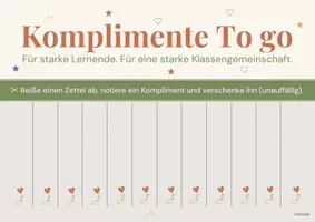 Vorschau - Poster - Komplimente to go: Wertschätzungszettel für soziales Lernen - Seite 1