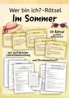 Vorschau - Stundenentwürfe - Sommerliche „Wer bin ich?“-Rätsel – 24 Leserätsel & kreative Schreibwerkstatt | Deutsch Kl. 2–3 | differenziert - Deckblatt