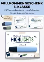 Vorschau - Anderer Materialtyp - Willkommensgeschenk Klasse 5 Highlight Textmarker | Begrüßungsgeschenk 5. Klasse Schuljahresstart | Schulstart weiterführende Schule - Deckblatt