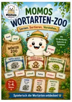 Vorschau - Spiele - Momos Wortarten-Zoo –Nomen, Verben & Adjektive spielerisch lernen - Deckblatt