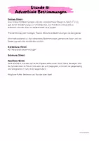 Vorschau - Arbeitsblätter - Adverbiale Bestimmungen (Satzglied, Satzglieder) - Klasse 6 - Seite 1