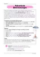 Vorschau - Arbeitsblätter - Adverbiale Bestimmungen (Satzglied, Satzglieder) - Klasse 6 - Seite 2